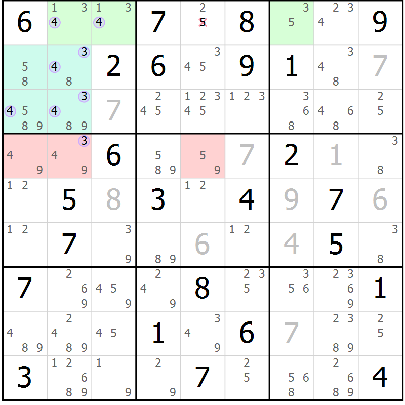 Position des candidats pour la solution de la Gr 82 page 85 du magazine de sudoku Suprême n° 024