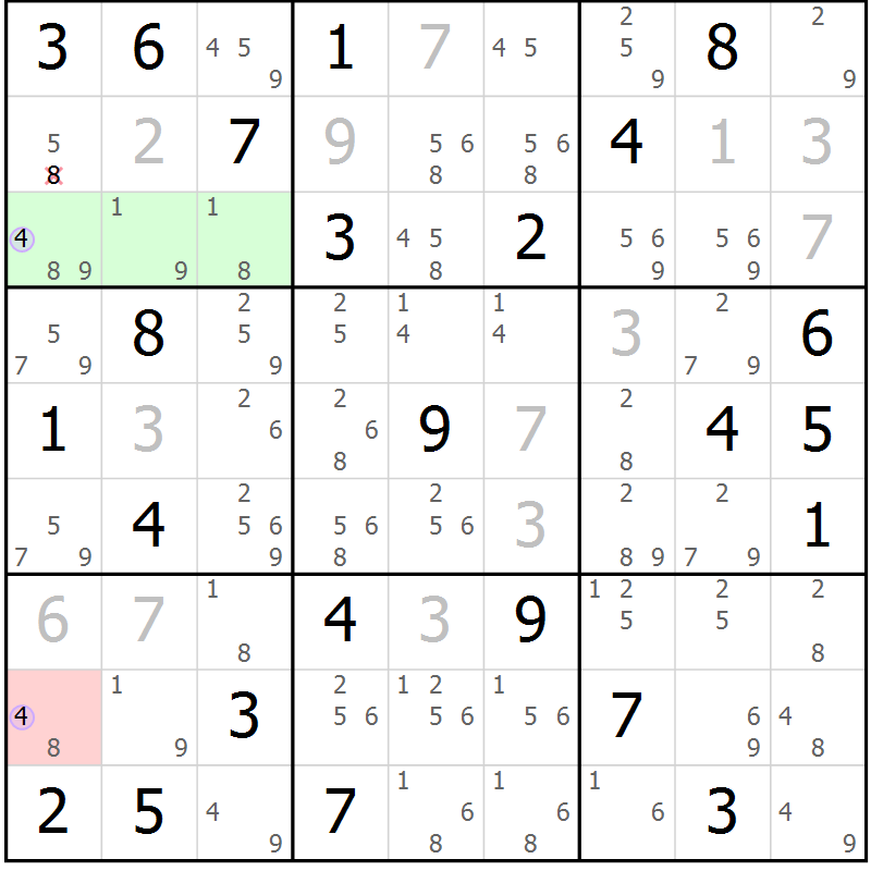 Position des candidats pour la solution de la Gr 83 page 86 du magazine de sudoku Suprême n° 024