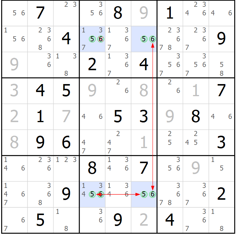 Position des candidats pour la solution de la Gr 49 page 52 du magazine de sudoku Suprême n° 024