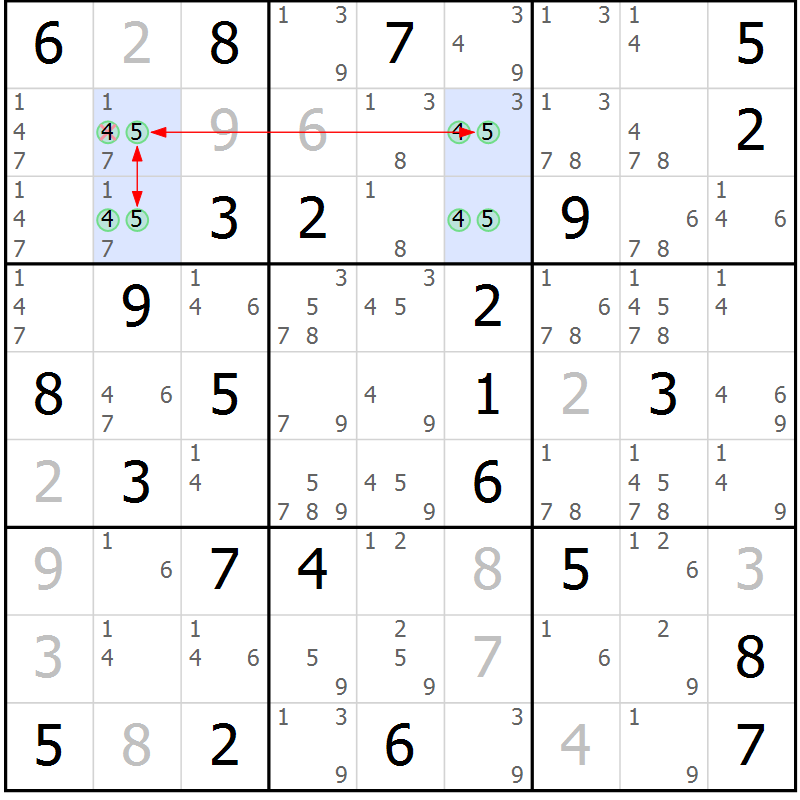 Position des candidats pour la solution de la Gr 74 page 77 du magazine de sudoku Suprême n° 024