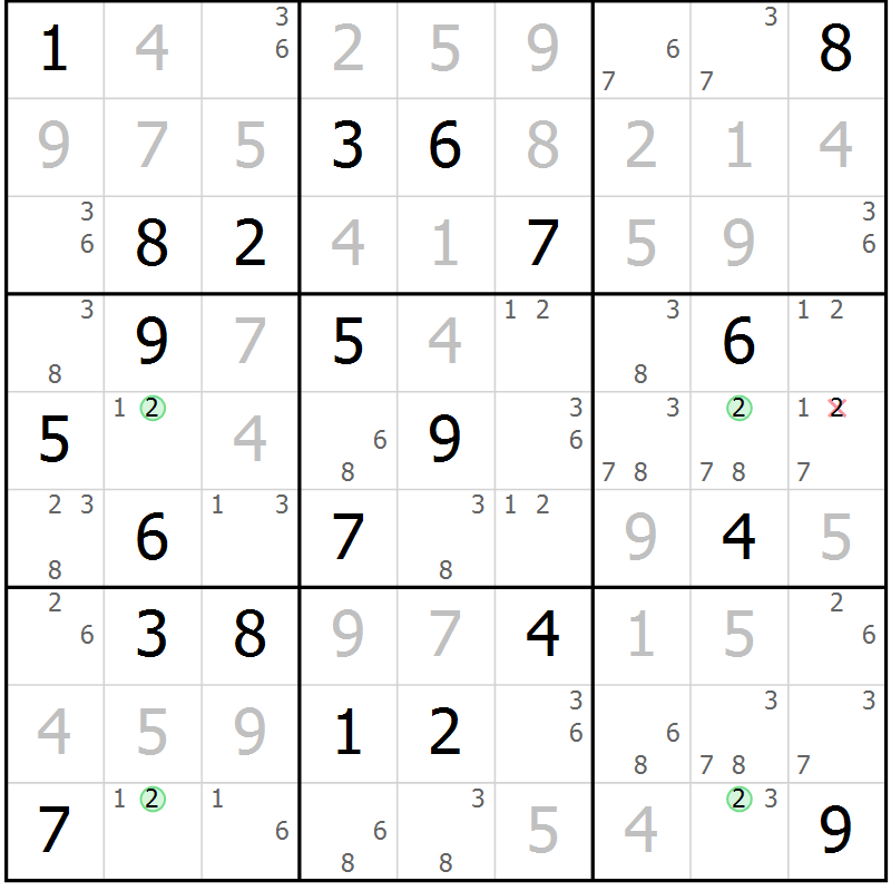 Position des candidats pour la solution de la Gr 10 page 13 du magazine de sudoku Suprême n° 027