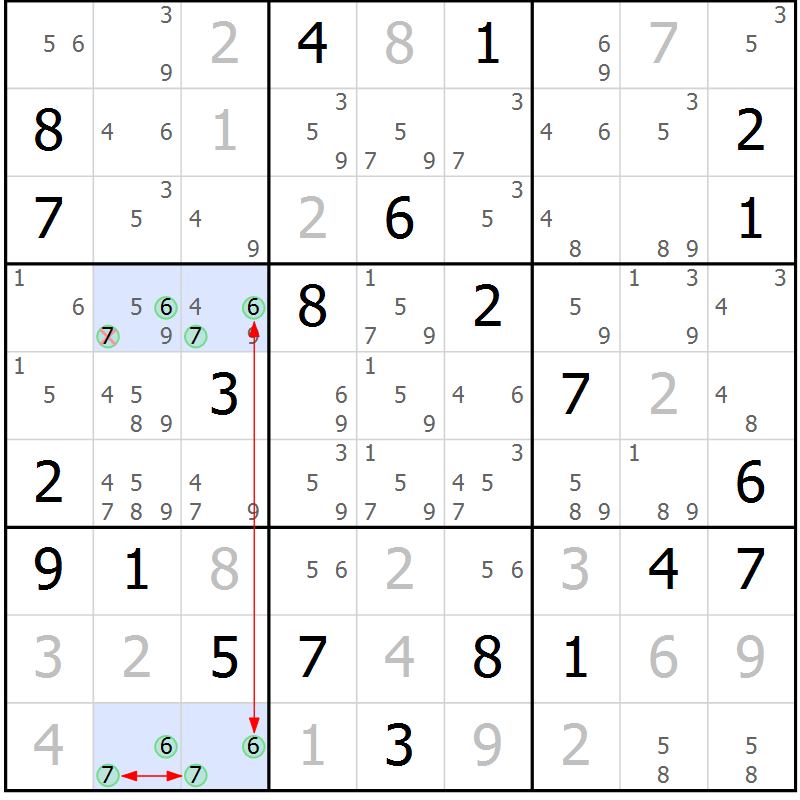 Position des candidats pour la solution de la Gr 11 page 14 du magazine de sudoku Suprême n° 027
