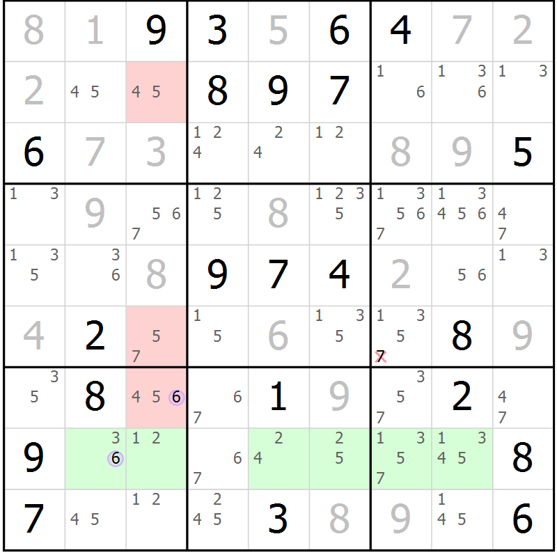 Position des candidats pour la solution de la Gr 12 page 15 du magazine de sudoku Suprême n° 027