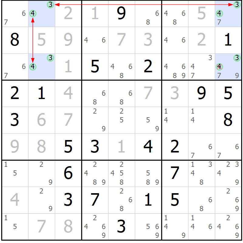 Position des candidats pour la solution de la Gr 14 page 17 du magazine de sudoku Suprême n° 027