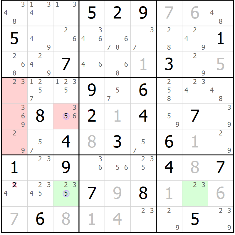 Position des candidats pour la solution de la Gr 37 page 40 du magazine de sudoku Suprême n° 027