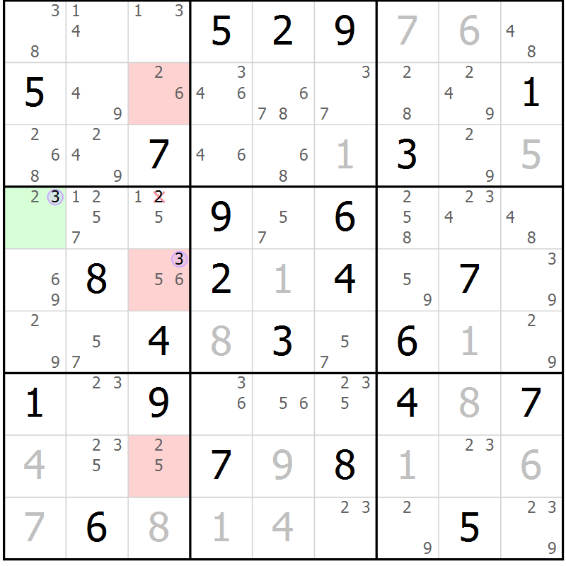 Position des candidats pour la solution de la Gr 37 page 40 du magazine de sudoku Suprême n° 027