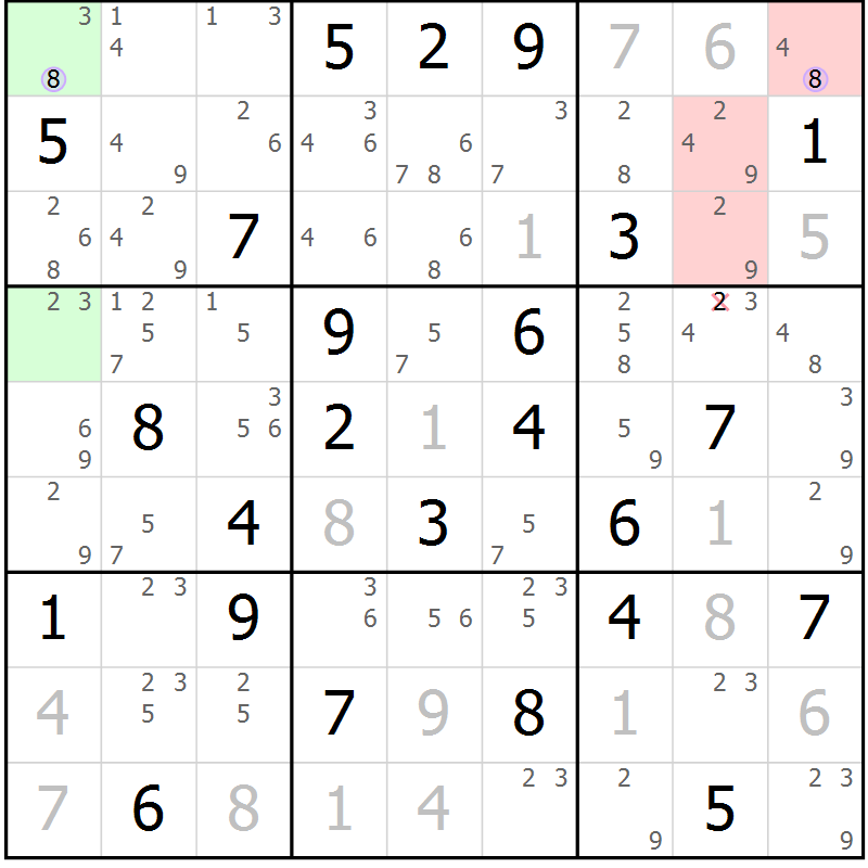 Position des candidats pour la solution de la Gr 37 page 40 du magazine de sudoku Suprême n° 027