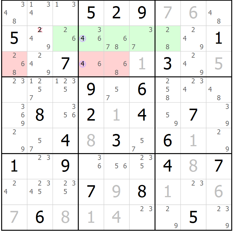 Position des candidats pour la solution de la Gr 37 page 40 du magazine de sudoku Suprême n° 027