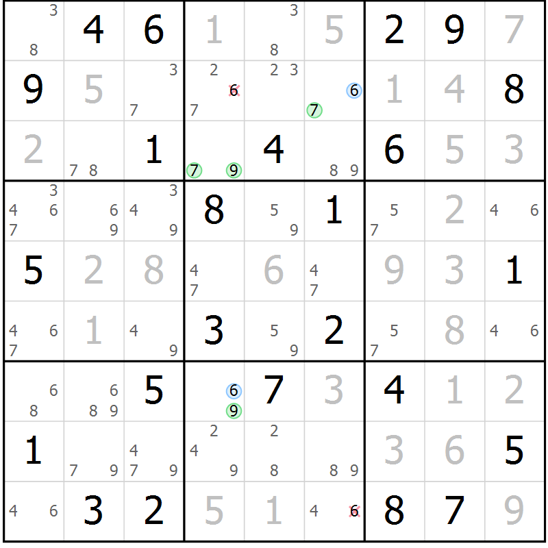Position des candidats pour la solution de la Gr 52 page 55 du magazine de sudoku Suprême n° 027