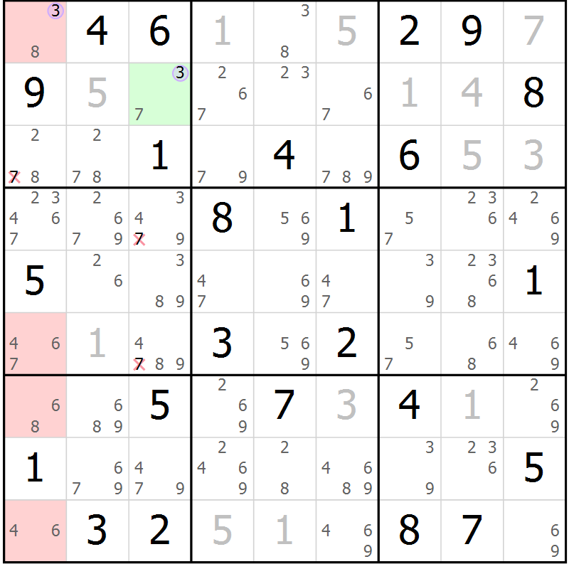 Position des candidats pour la solution de la Gr 52 page 55 du magazine de sudoku Suprême n° 027