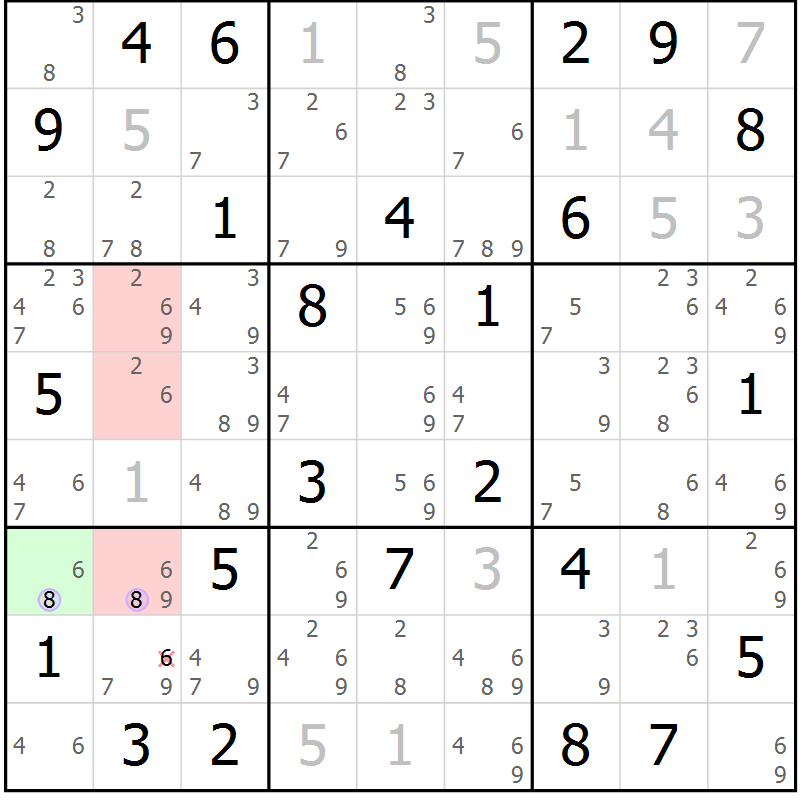 Position des candidats pour la solution de la Gr 52 page 55 du magazine de sudoku Suprême n° 027