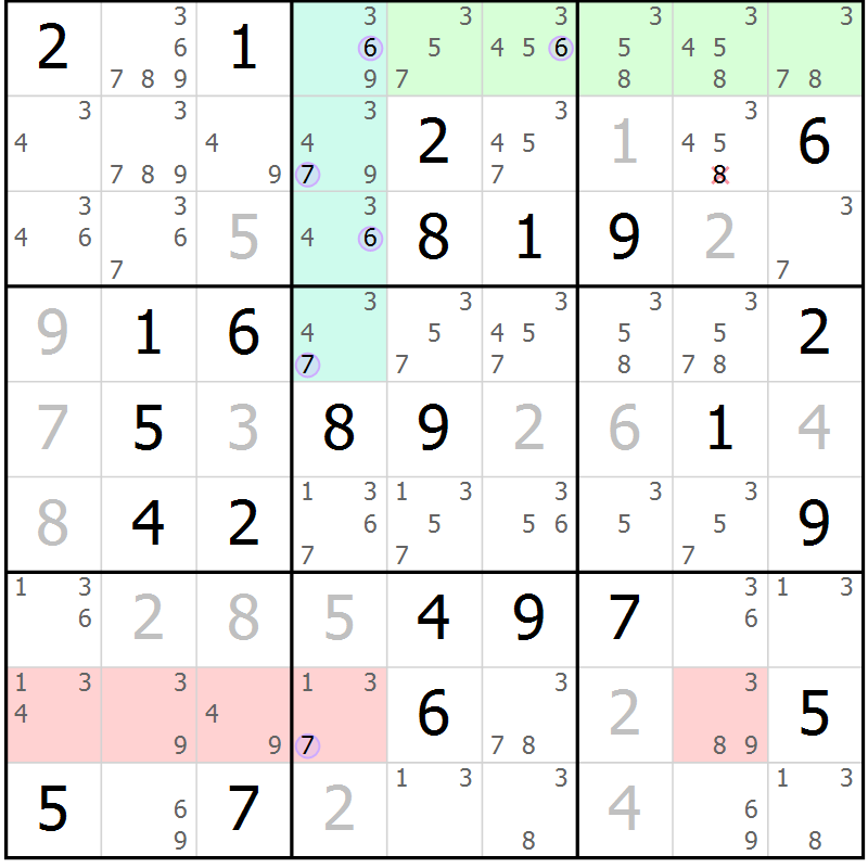 Position des candidats pour la solution de la Gr 56 page 59 du magazine de sudoku Suprême n° 027