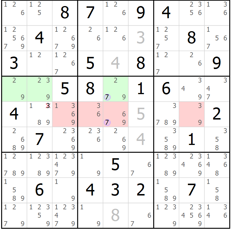 Position des candidats pour la solution de la Gr 63 page 66 du magazine de sudoku Suprême n° 027