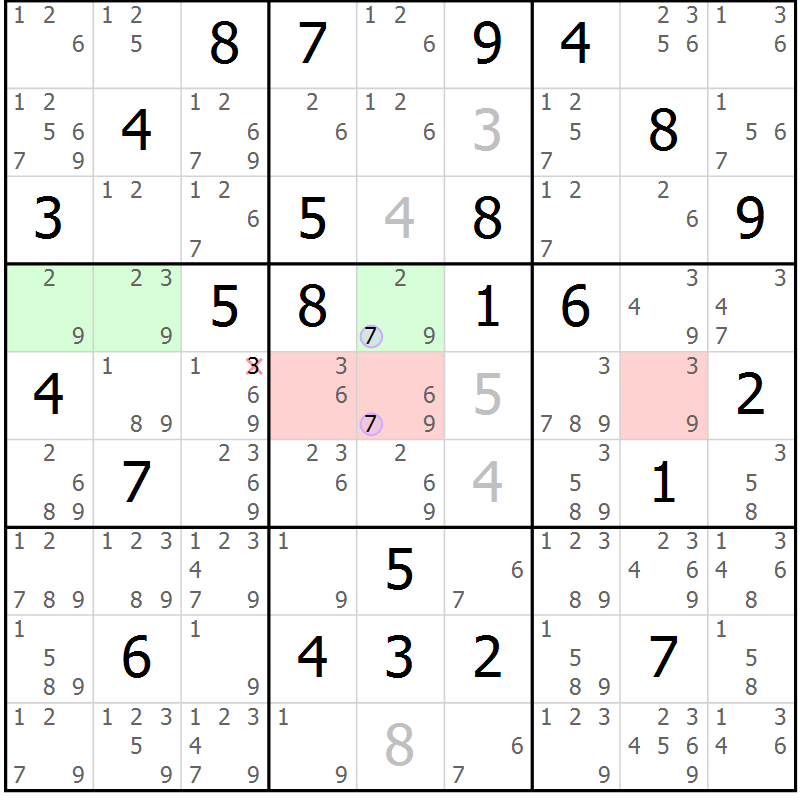 Position des candidats pour la solution de la Gr 63 page 66 du magazine de sudoku Suprême n° 027