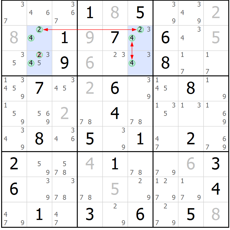 Position des candidats pour la solution de la Gr 68 page 71 du magazine de sudoku Suprême n° 027