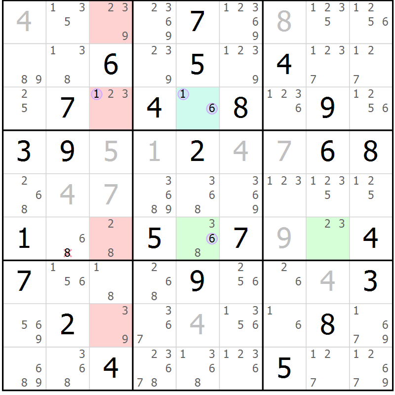 Position des candidats pour la solution de la Gr 71 page 74 du magazine de sudoku Suprême n° 027