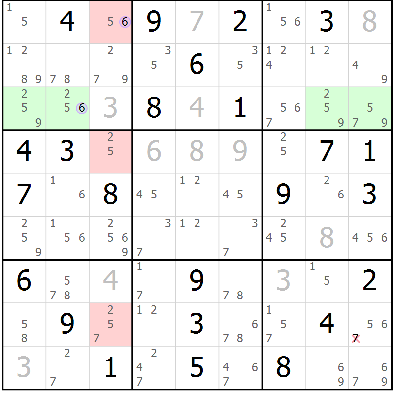 Position des candidats pour la solution de la Gr 82 page 85 du magazine de sudoku Suprême n° 027
