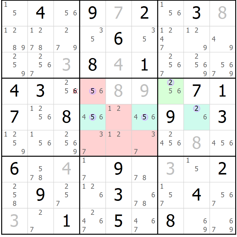 Position des candidats pour la solution de la Gr 82 page 85 du magazine de sudoku Suprême n° 027
