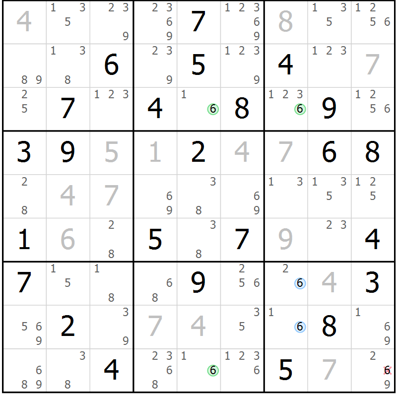 Position des candidats pour la solution de la Gr 71 page 74 du magazine de sudoku Suprême n° 027