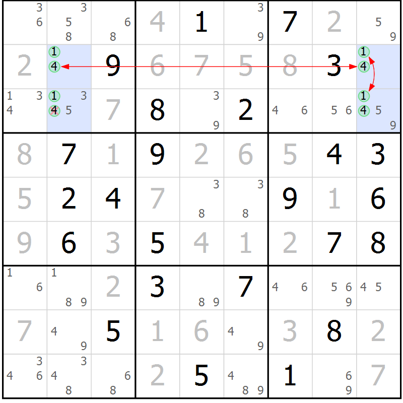Position des candidats pour la solution de la Gr 79 page 82 du magazine de sudoku Suprême n° 027