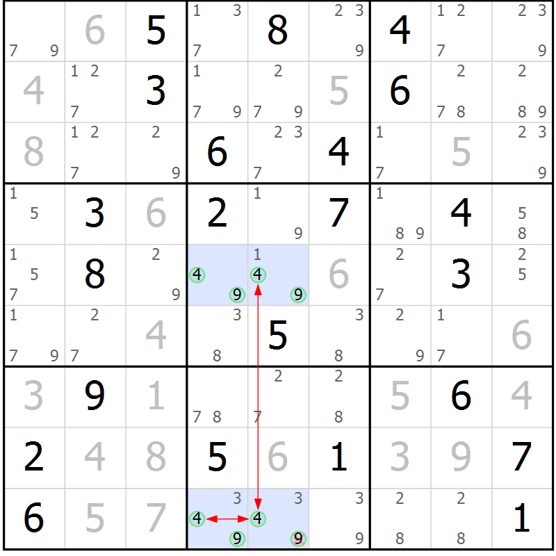 Position des candidats pour la solution de la Gr 11 page 14 du magazine de sudoku Suprême n° 028