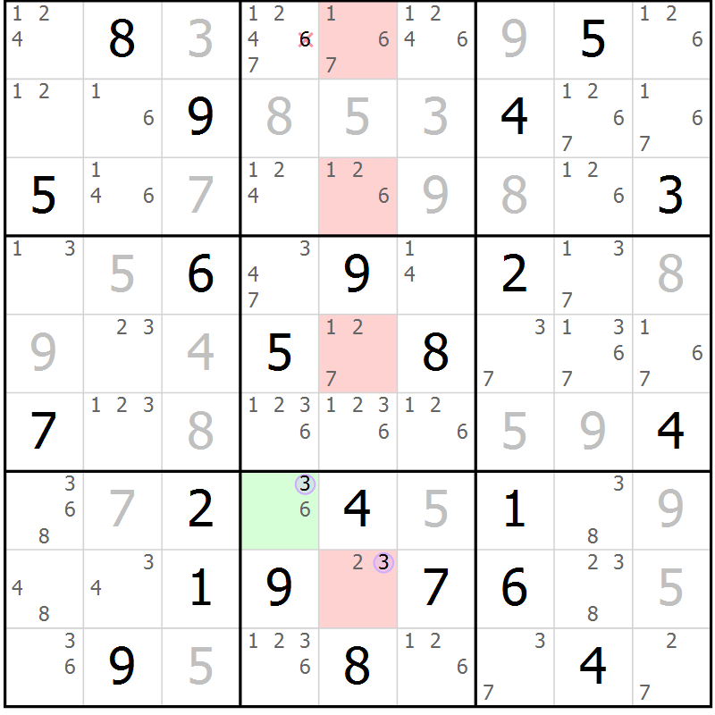 Position des candidats pour la solution de la Gr 32 page 35 du magazine de sudoku Suprême n° 028