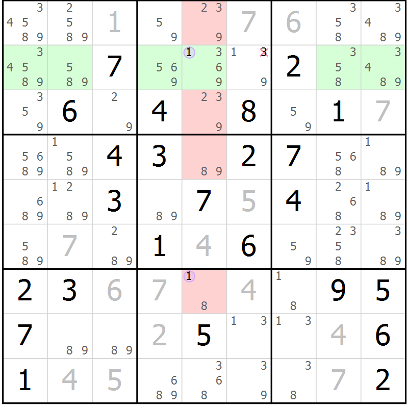 Position des candidats pour la solution de la Gr 41 page 44 du magazine de sudoku Suprême n° 028