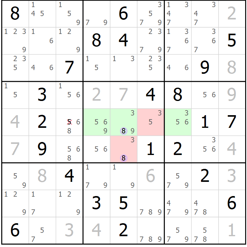 Position des candidats pour la solution de la Gr 61 page 64 du magazine de sudoku Suprême n° 028