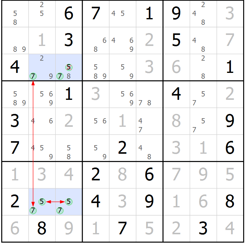 Position des candidats pour la solution de la Gr 66 page 69 du magazine de sudoku Suprême n° 028