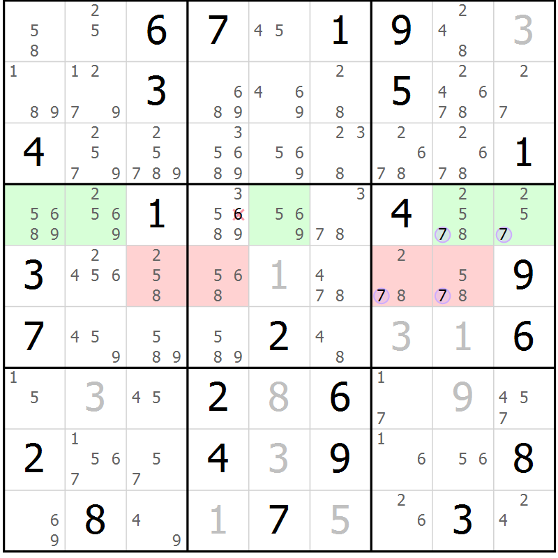 Position des candidats pour la solution de la Gr 66 page 69 du magazine de sudoku Suprême n° 028
