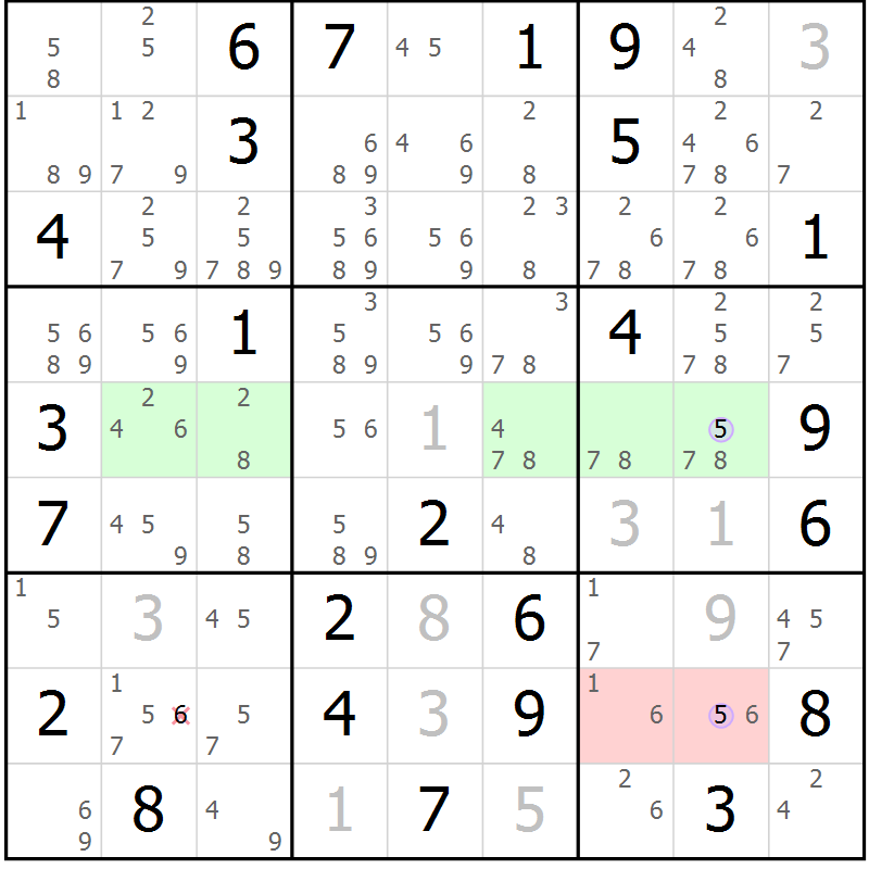 Position des candidats pour la solution de la Gr 66 page 69 du magazine de sudoku Suprême n° 028