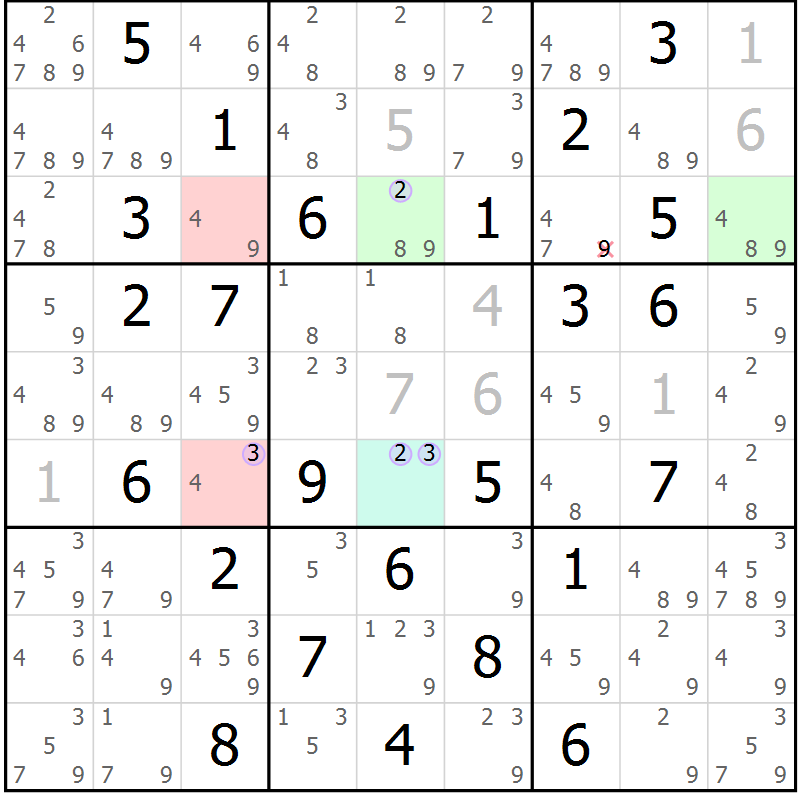 Position des candidats pour la solution de la Gr 70 page 73 du magazine de sudoku Suprême n° 028
