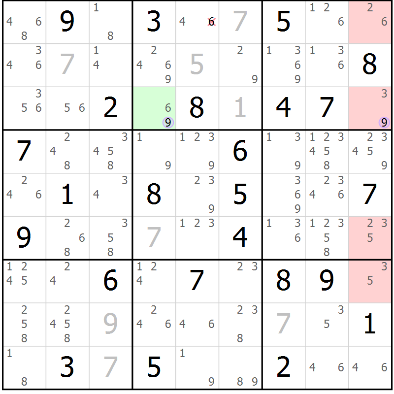Position des candidats pour la solution de la Gr 71 page 74 du magazine de sudoku Suprême n° 028