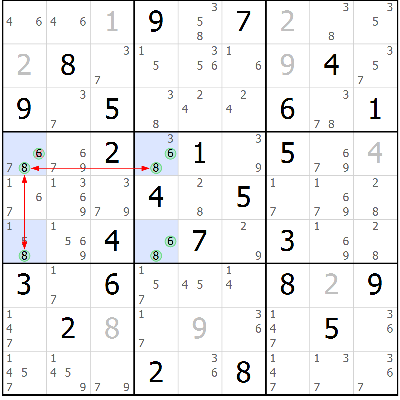 Position des candidats pour la solution de la Gr 75 page 78 du magazine de sudoku Suprême n° 028