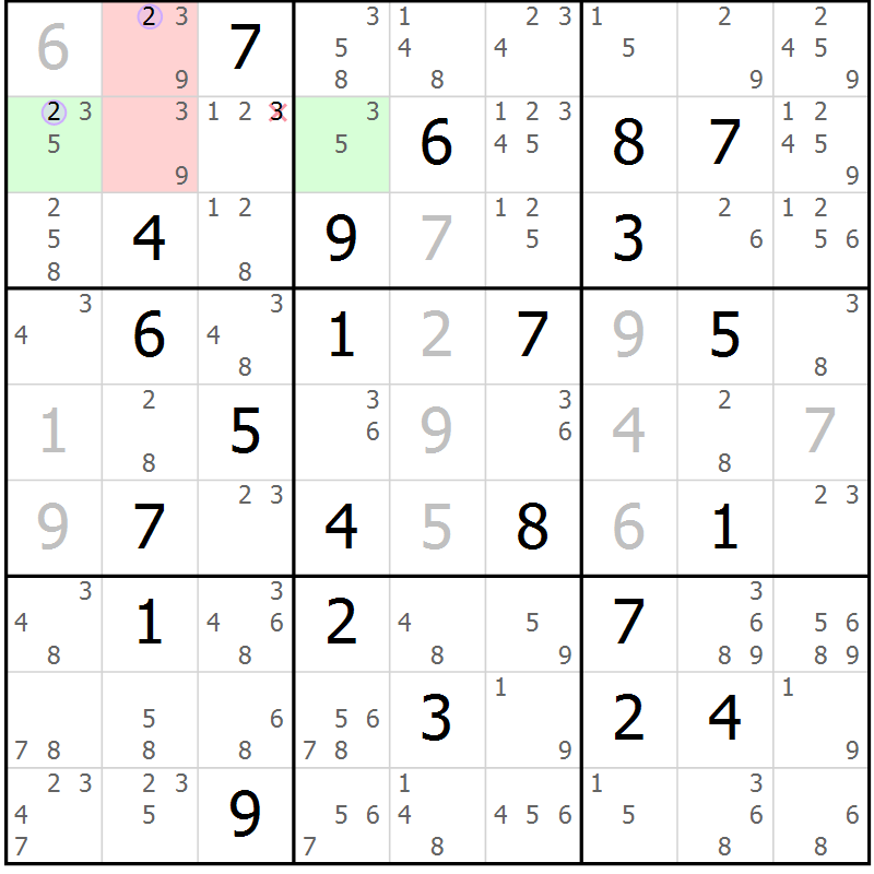 Position des candidats pour la solution de la Gr 76 page 79 du magazine de sudoku Suprême n° 028