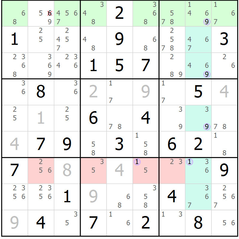 Position des candidats pour la solution de la Gr 80 page 83 du magazine de sudoku Suprême n° 028