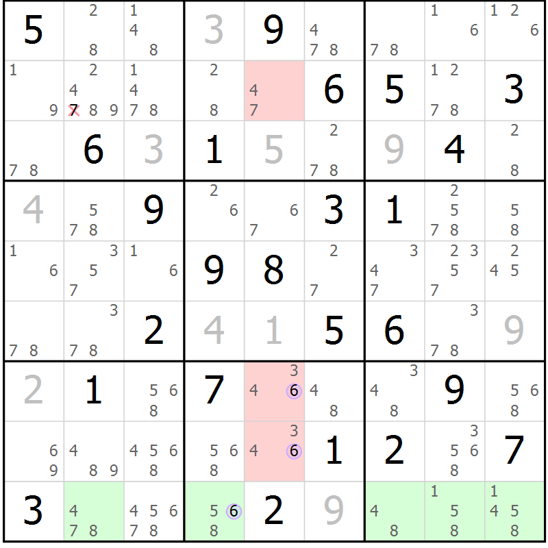 Position des candidats pour la solution de la Gr 82 page 85 du magazine de sudoku Suprême n° 028