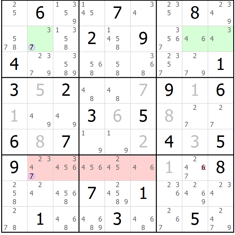 Position des candidats pour la solution de la Gr 83 page 86 du magazine de sudoku Suprême n° 028