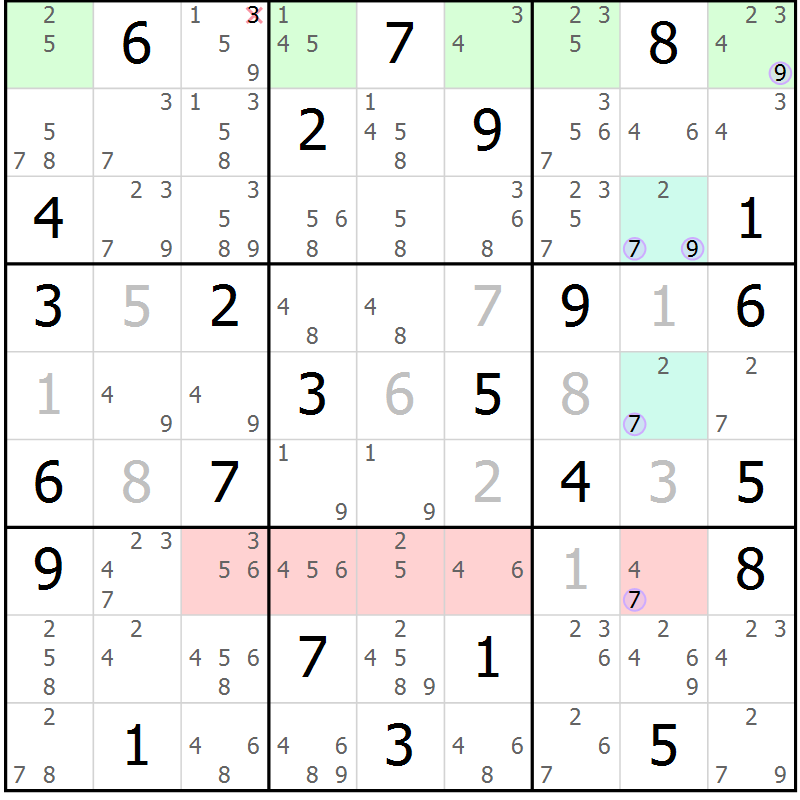 Position des candidats pour la solution de la Gr 83 page 86 du magazine de sudoku Suprême n° 028