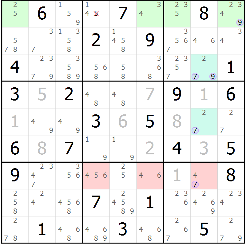 Position des candidats pour la solution de la Gr 83 page 86 du magazine de sudoku Suprême n° 028
