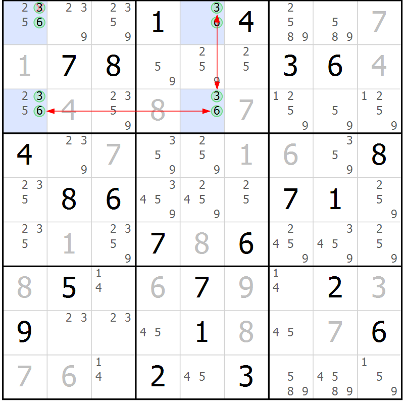 Position des candidats pour la solution de la Gr 12 page 15 du magazine de sudoku Suprême n° 029