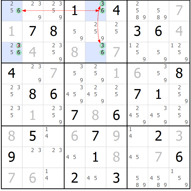 Position des candidats pour la solution de la Gr 12 page 15 du magazine de sudoku Suprême n° 029