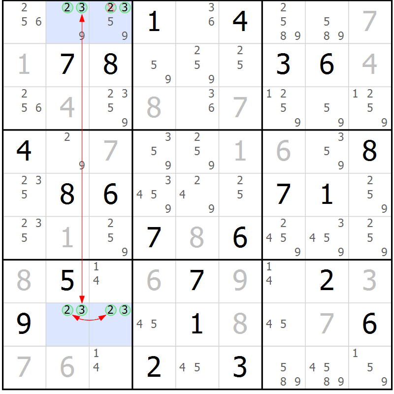 Position des candidats pour la solution de la Gr 12 page 15 du magazine de sudoku Suprême n° 029