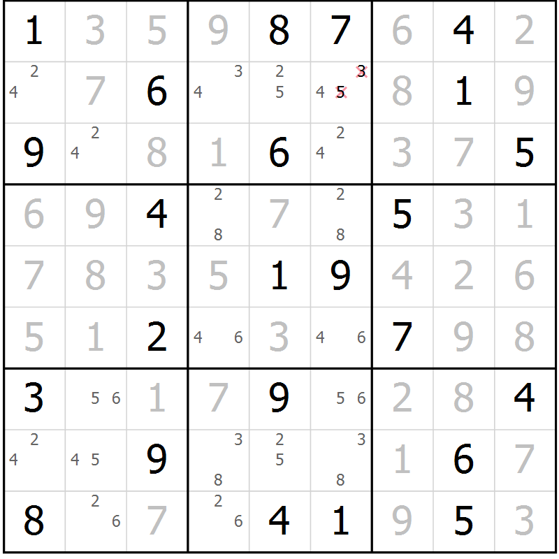 Position des candidats pour la solution de la Gr 38 page 41 du magazine de sudoku Suprême n° 029