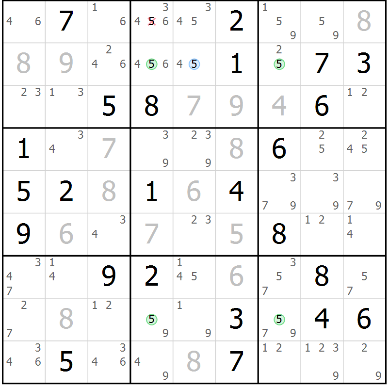 Position des candidats pour la solution de la Gr 44 page 47 du magazine de sudoku Suprême n° 029