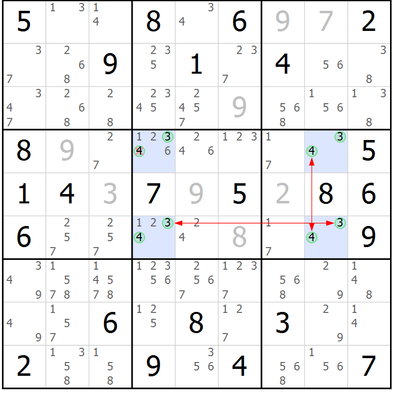 Position des candidats pour la solution de la Gr 62 page 65 du magazine de sudoku Suprême n° 029