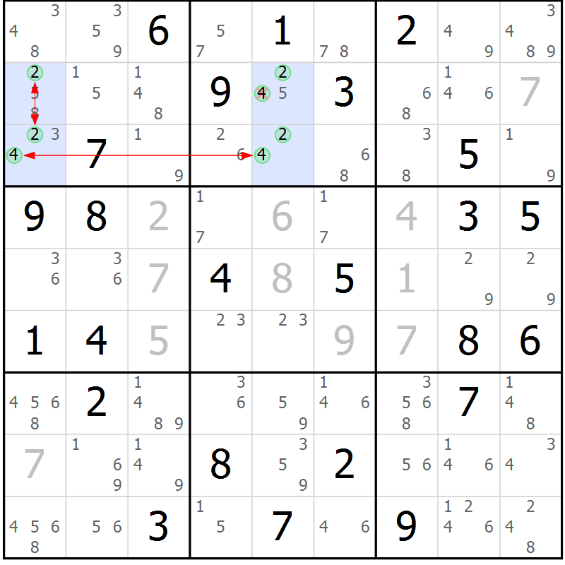 Position des candidats pour la solution de la Gr 66 page 69 du magazine de sudoku Suprême n° 029