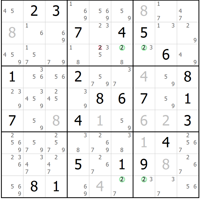 Position des candidats pour la solution de la Gr 31 page 34 du magazine de sudoku Suprême n° 030