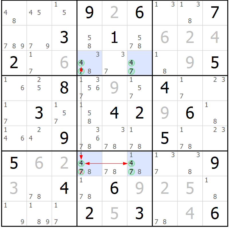 Position des candidats pour la solution de la Gr 12 page 15 du magazine de sudoku Suprême n° 031