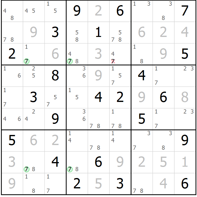 Position des candidats pour la solution de la Gr 12 page 15 du magazine de sudoku Suprême n° 031